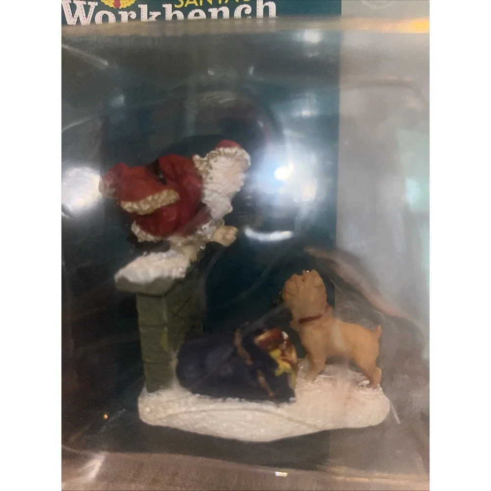Vintage 2003‎ Santa's Workbench Santa w/Dog Christmas Village Figurine
